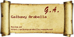 Galbavy Arabella névjegykártya